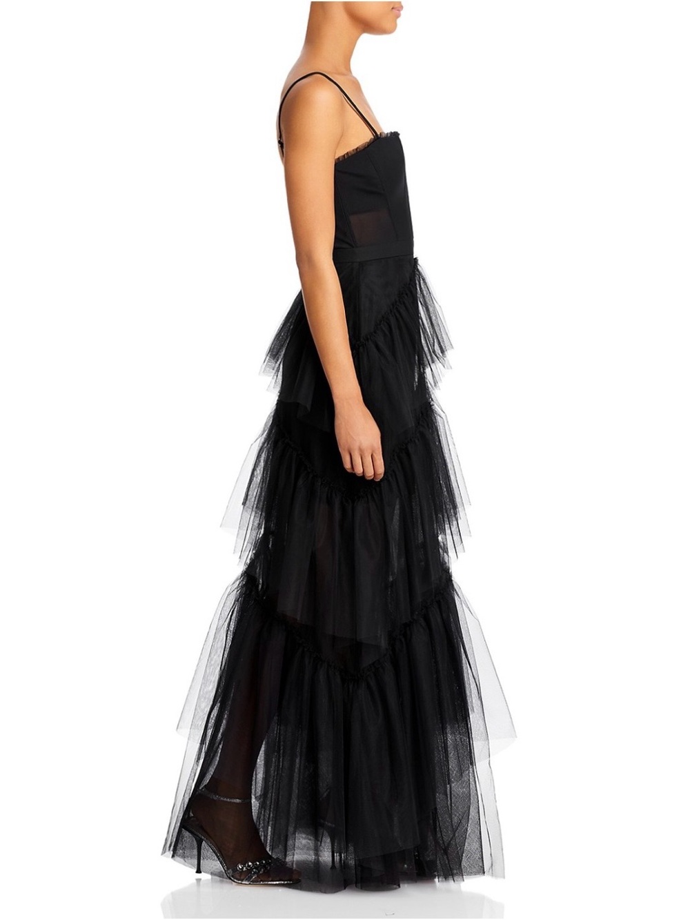 BCBGMaxAzria Black Tiered Oly Gown Dress - Picture 6 of 12